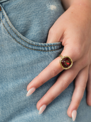 Ruby Braided Gem Ring