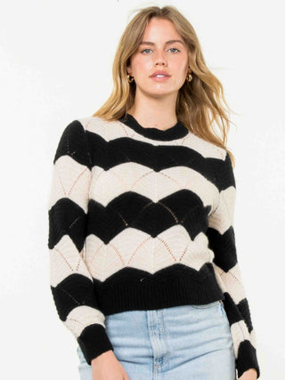 All in Contrast Knit Sweater