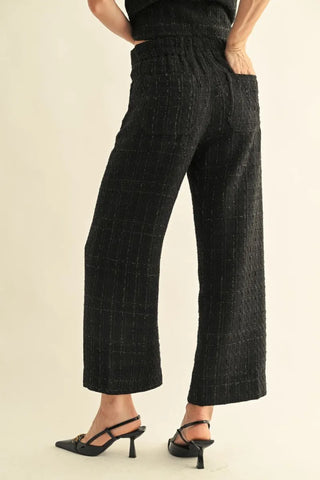 Black Sparkle Tweed Pants