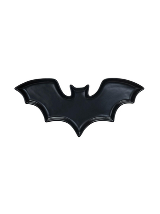 Black Bat Stoneware Dish