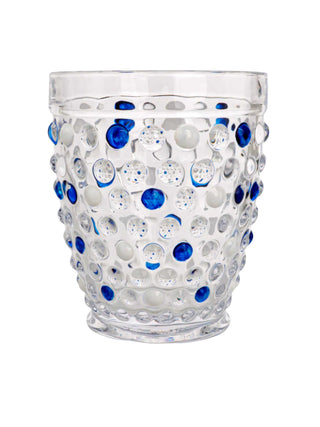 Blue And White Hobnail Drinking Glass