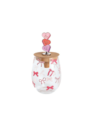 Bow Valentine Wine Set