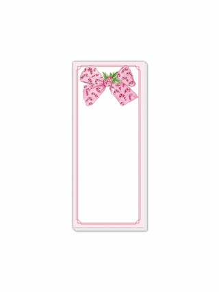 Candy Cane Holiday Bow Skinny Notepad