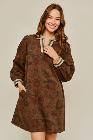 Crisp Leaves Brown Dress