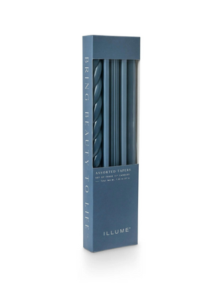 Deep Blue 3pk Taper Candles