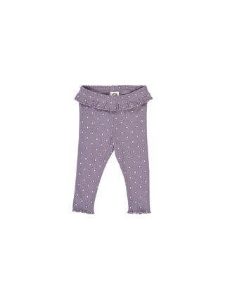 Dot Ribbed Frill Leggings