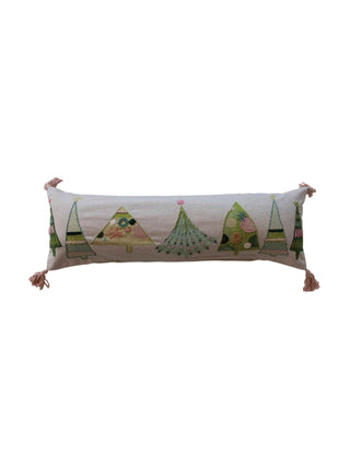 Embroidery Trees Lumbar Pillow