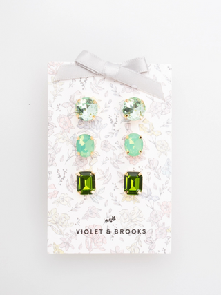 Flora Earring Trio - Green