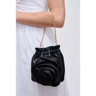 Flora Rosette Crossbody - Black