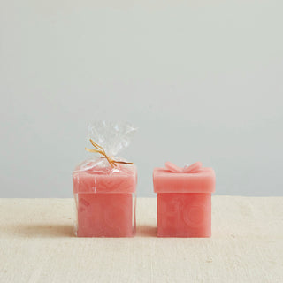 Gift Box Shaped Candle - Pink