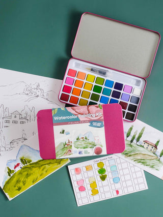 Italian Fields Watercolor Painting Kit