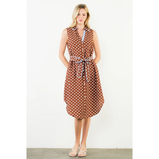 Kathys Fav Polka Dot Brown Dress