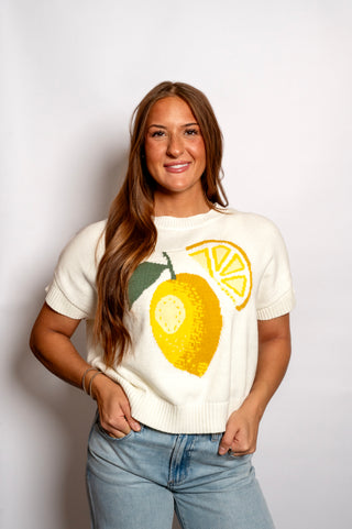 Lemon Motif Sweater