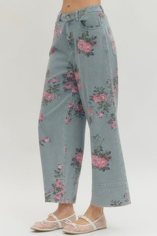 Light Blue Floral Pant