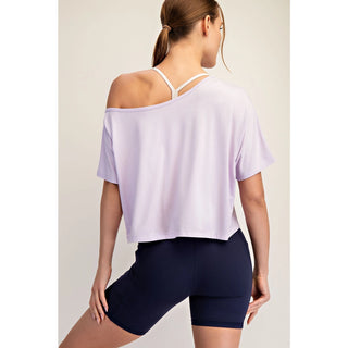 Lilac Cropped Off Shoulder