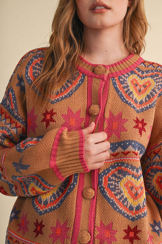 Lovestruck Cardigan Taupe Pink