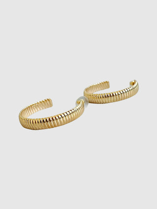 Lux Cabled Hoop Earrings - Gold