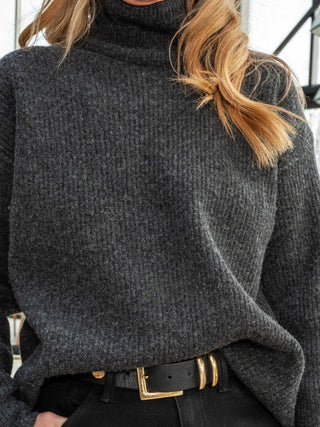 Luxe Ribbed Turtleneck Sweater