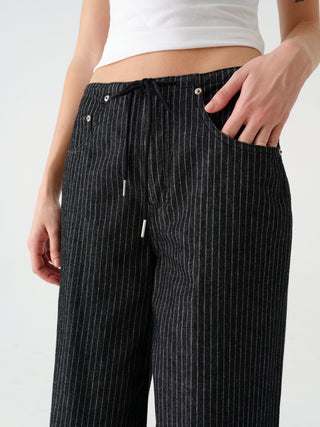 Madison Mid Rise Natural Pinstripe
