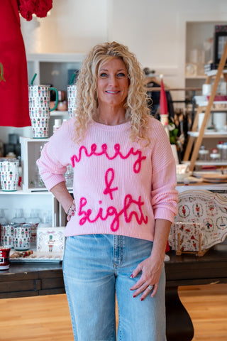 Merry & Bright Pink Sweater