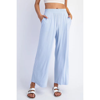 Mist Blue Crop Wide Leg Pant