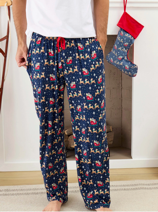 Navy Reindeer Sleigh Ride PJ Pants