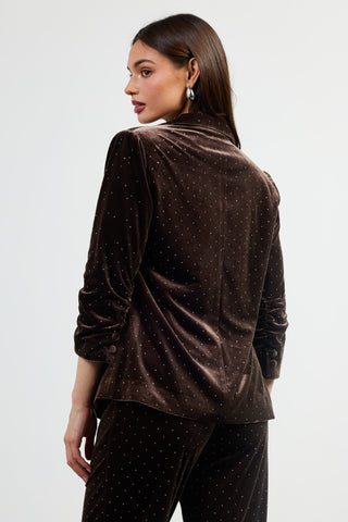 Own the Night Blazer - Brown Rhinestone