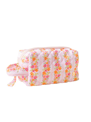 Petal Parade Pink Quilted Cosmetic Bag