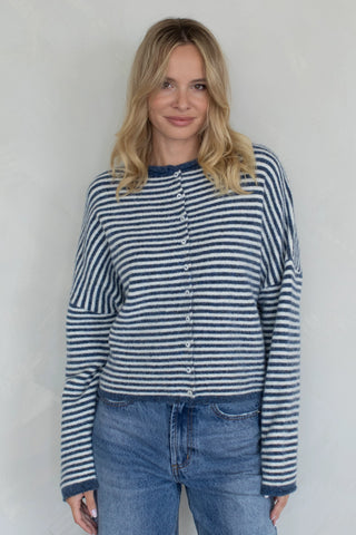 Piper Cardigan Blue Stripe