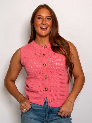 Pointelle Shell in Bloom Pink