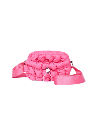 Quilted Scrunchies Mini Crossbody Bag - Hot Pink