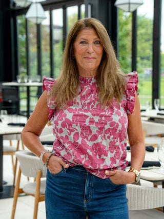 Ready To Ruffle Print Top