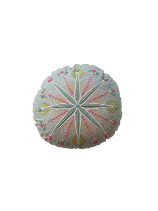 Round Snowflake Beaded Pillow