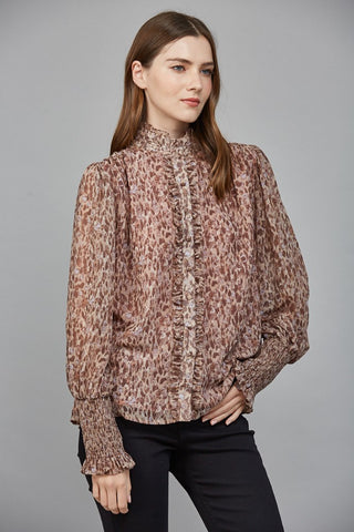Ruffled Placket Blouse Pintuck