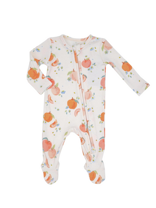 Spring Peaches Zip Footie