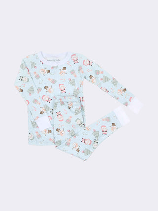 Sweet Little Christmas Long Pajamas - Blue