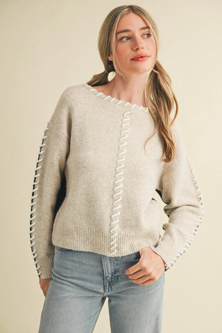 Taupe Brown Contrast Sweater
