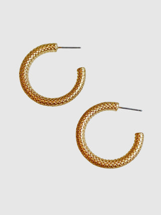 Textured Hoop Earrings - Gold