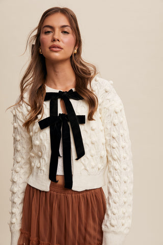 Tied and True Bow Cardigan - Cream