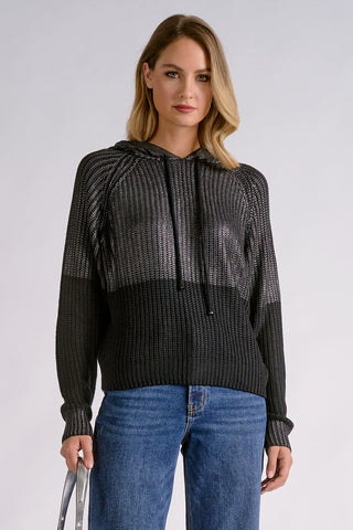 Top Shimmer Black Sweater Hoodie