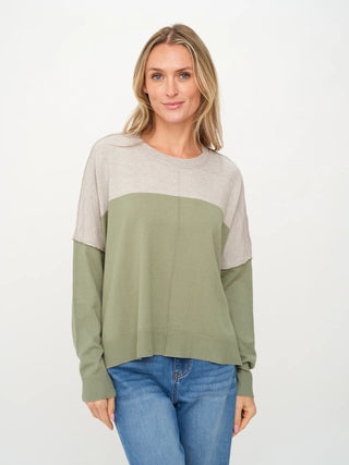 Two Tone Sweater Dark Green