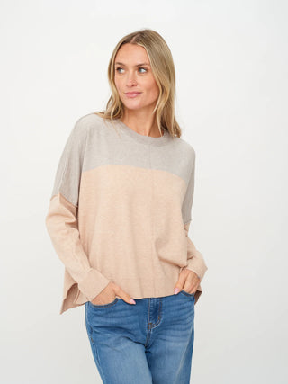 Two Tone Sweater Taupe