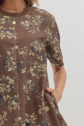 Vintage Rose Denim Dress