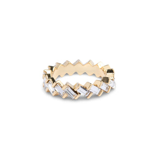 Zig Zag Ring - Gold/Crystal