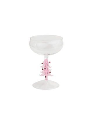 Pink Tree Coupe Glass